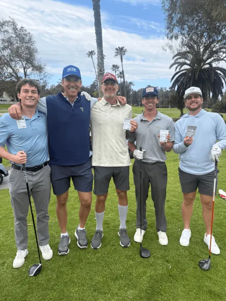Golfers together on the fairway